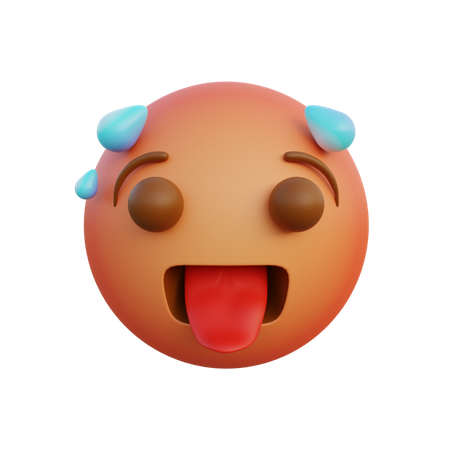 Cara caliente  3D Emoji