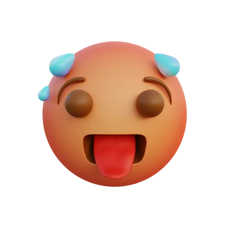 Cara caliente  3D Emoji