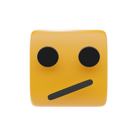 Cara con emoji de boca diagonal  3D Icon