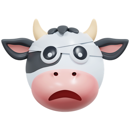 Cara con diadema de vaca  3D Icon