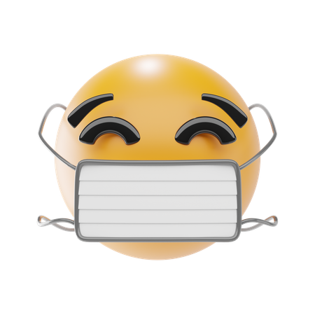 Cara con mascara emoji  3D Icon