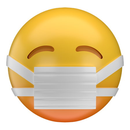 Cara con emoji de máscara médica  3D Icon