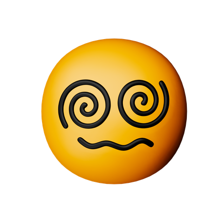 Cara con ojos espirales  3D Icon