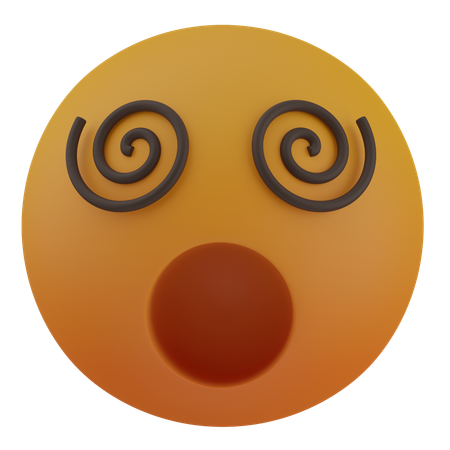 Cara con ojos espirales  3D Icon