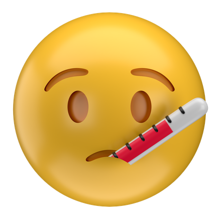 Cara con termómetro emoji  3D Icon