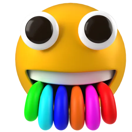 Cara de arcoiris  3D Icon