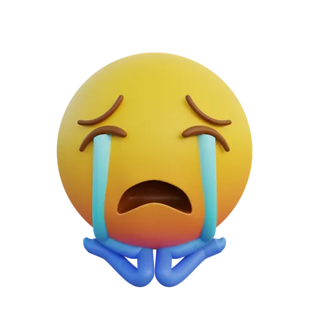 Cara chorando alto  3D Emoji