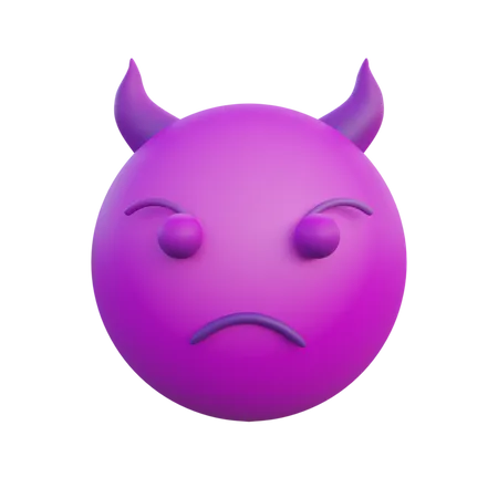 Cara de diablo hosco  3D Emoji