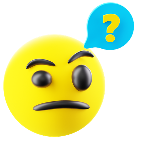 Cara de emoji con pregunta  3D Icon