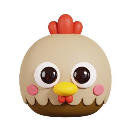 Cara de gallina gallina  3D Emoji