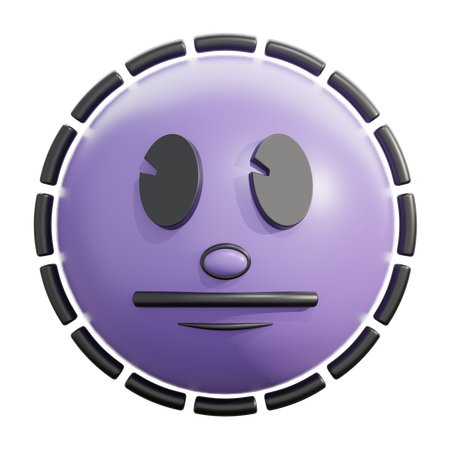 Cara de línea punteada  3D Icon