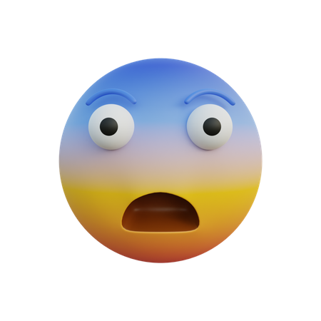 Cara temerosa  3D Emoji