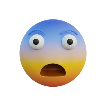 Cara temerosa  3D Emoji