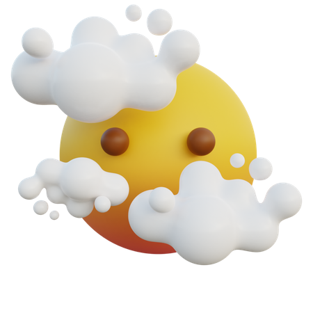 Cara de nubes  3D Icon