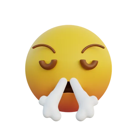 Rosto irritado exala  3D Emoji