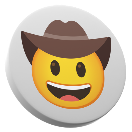 Cara de sombrero de vaquero  3D Icon