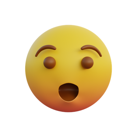 Rosto surpreso com boca aberta  3D Emoji