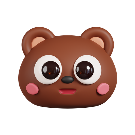 Cara de urso marrom  3D Emoji