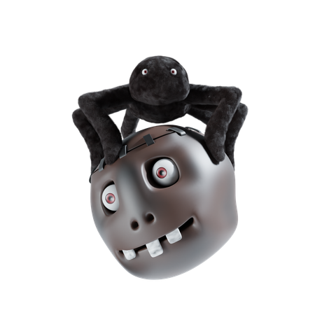 Cara de zombie y araña.  3D Icon