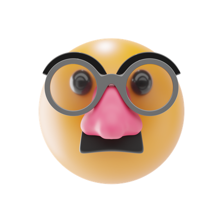 Cara disfrazada  3D Icon