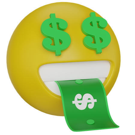 Cara emoji de dólar  3D Icon