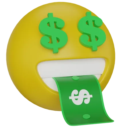 Cara emoji de dólar  3D Icon