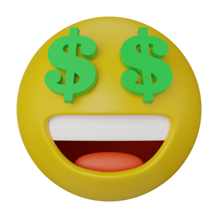 Cara emoji de dólar  3D Icon