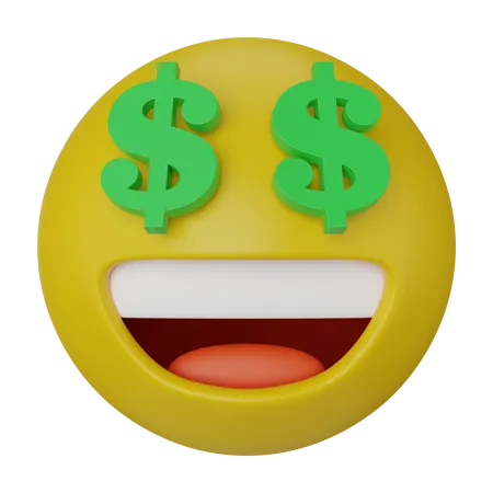 Cara emoji de dólar  3D Icon