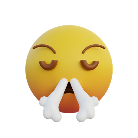 Cara enojada exhala  3D Icon