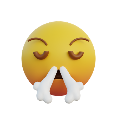 Cara enojada exhala  3D Emoji