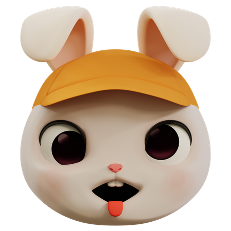 Emoji de cara fea de conejo  3D Icon