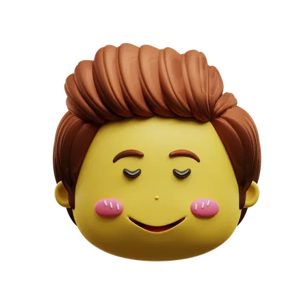 Cara feliz emoji ojos dormir  3D Icon