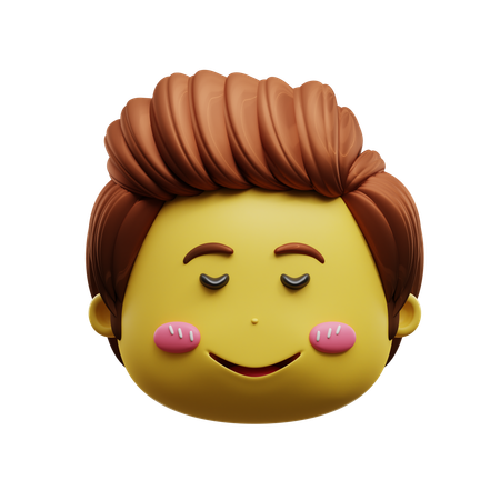 Rosto feliz emoji olhos dormem  3D Icon