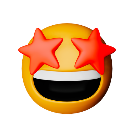 Emoji de cara deslumbrada por las estrellas  3D Icon