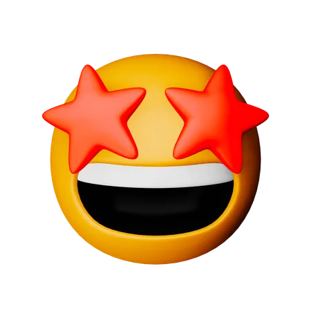 Emoji de cara deslumbrada por las estrellas  3D Icon