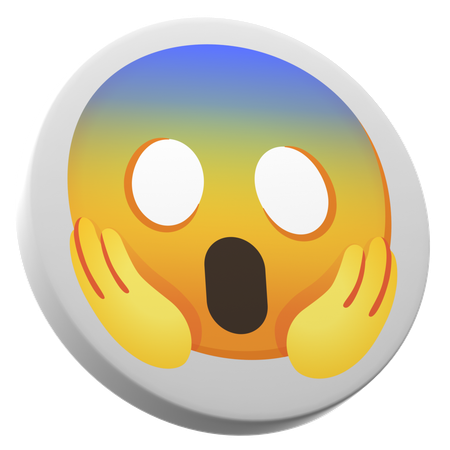 Cara gritando de miedo  3D Icon
