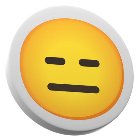 Cara inexpresiva  3D Icon