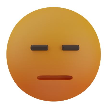 Cara inexpresiva  3D Icon