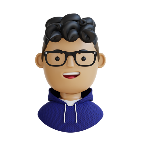 Rostro joven confiado  3D Icon