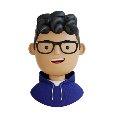 Rostro joven confiado  3D Icon