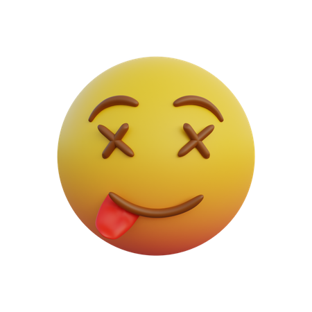 Cara muerta y lengua fuera  3D Icon