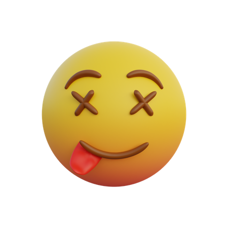 Cara muerta y lengua fuera  3D Emoji