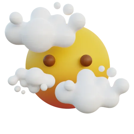 Cara de nubes  3D Emoji