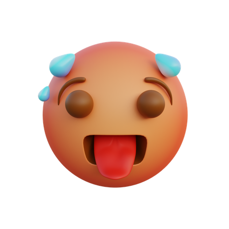 Cara quente  3D Emoji