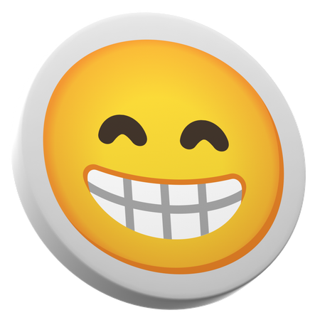 Cara radiante con ojos sonrientes  3D Icon