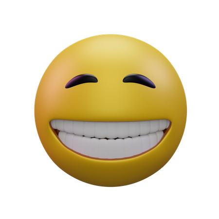 Cara radiante con ojos sonrientes  3D Icon