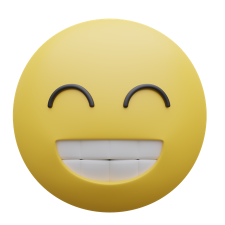 Cara radiante con ojos sonrientes  3D Icon