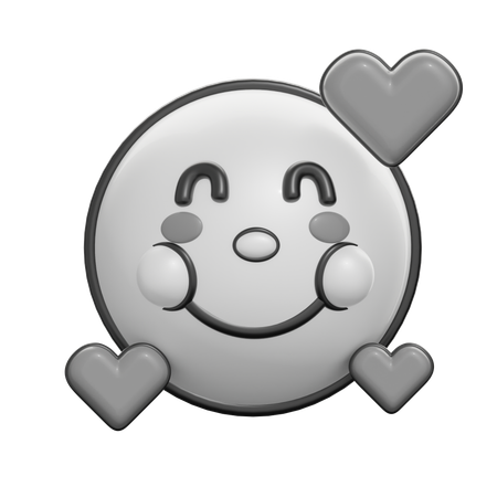 Cara sonriente con corazón  3D Icon