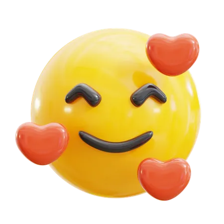 Cara sonriente con corazon  3D Icon