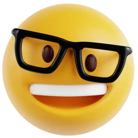 Cara sonriente con gafas  3D Icon